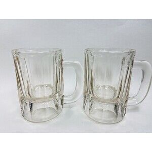 Unbranded Root Beer 12 Oz Heavy Glass Mugs Set of 2 1980's